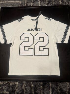 AMIRI White Black '22' Graphic Short-Sleeve Tee